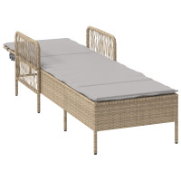 Produktbild för Solstol Beige och Ljusgrå 200 x 55 x 92 cm konstrotting