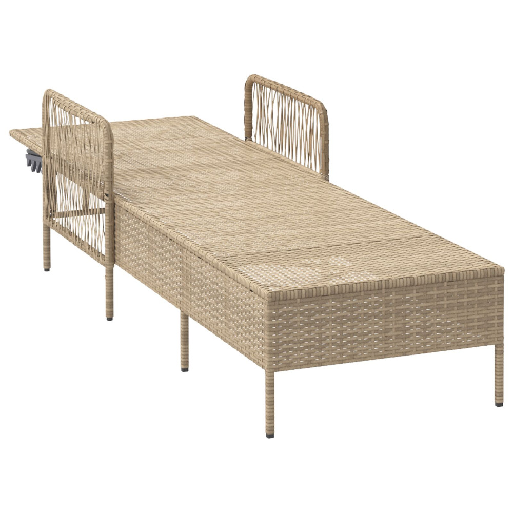 Produktbild för Solstol Beige och Ljusgrå 200 x 55 x 92 cm konstrotting