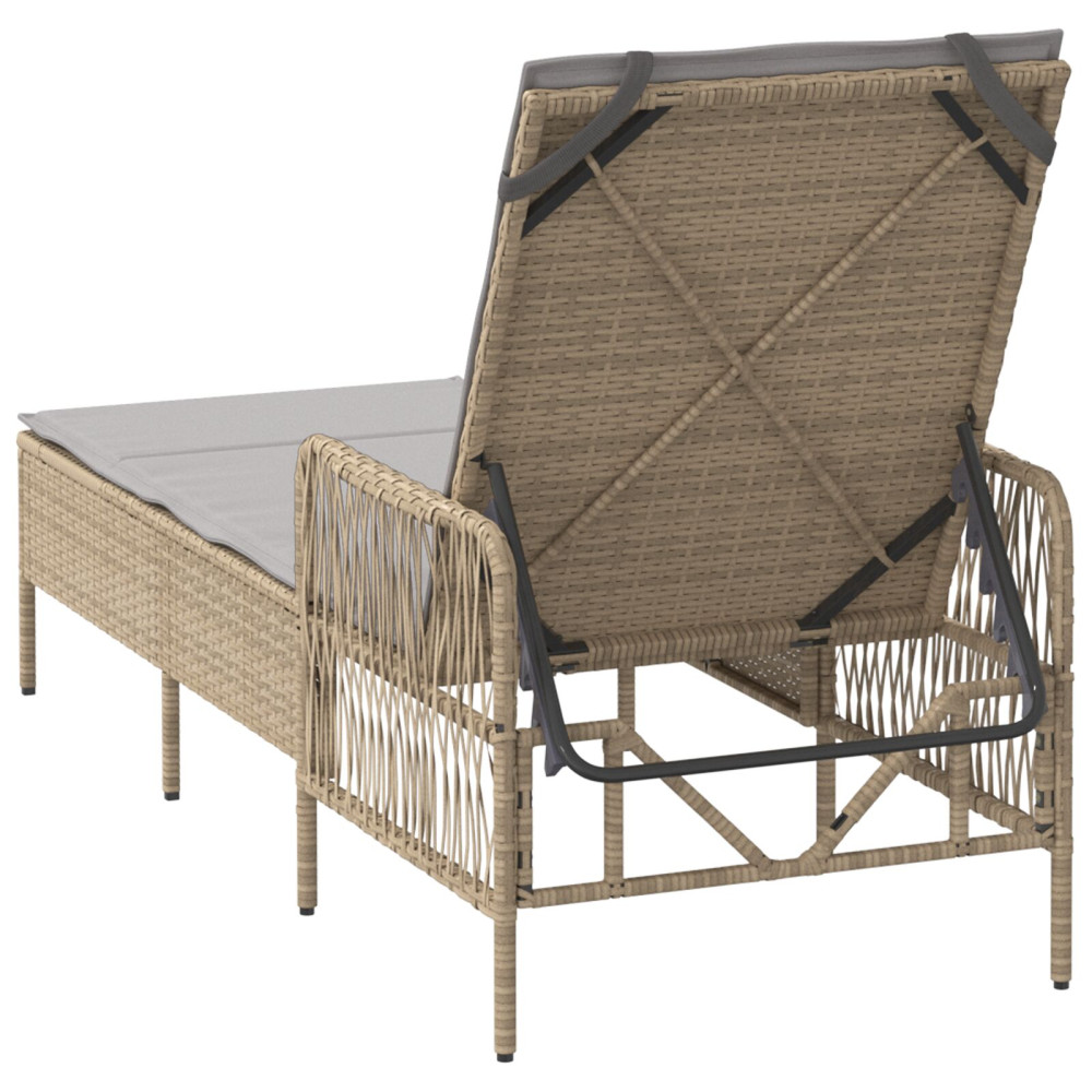 Produktbild för Solstol Beige och Ljusgrå 200 x 55 x 92 cm konstrotting