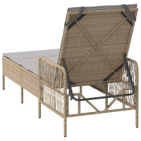 Produktbild för Solstol Beige och Ljusgrå 200 x 55 x 92 cm konstrotting