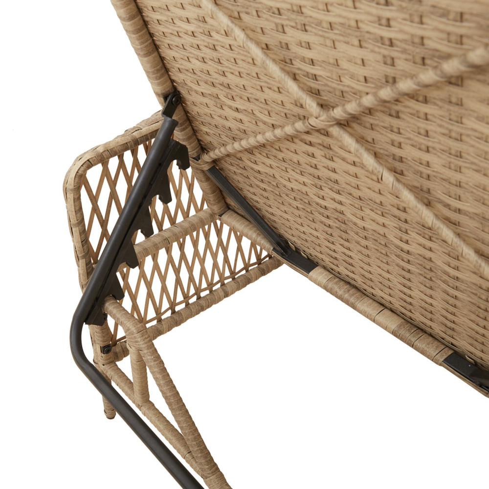 Produktbild för Solstol Beige och Ljusgrå 200 x 55 x 92 cm konstrotting