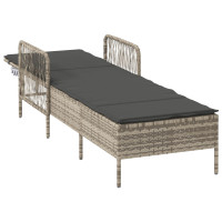 Produktbild för Solstol Ljusgrå och mörkgrå 200 x 55 x 92 cm konstrotting