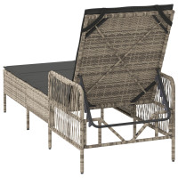 Produktbild för Solstol Ljusgrå och mörkgrå 200 x 55 x 92 cm konstrotting