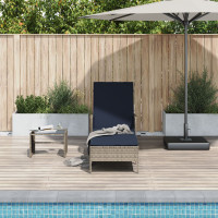Produktbild för Solstol Grå och Marinblå 200 x 55 x 92 cm konstrotting