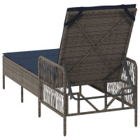 Produktbild för Solstol Grå och Marinblå 200 x 55 x 92 cm konstrotting