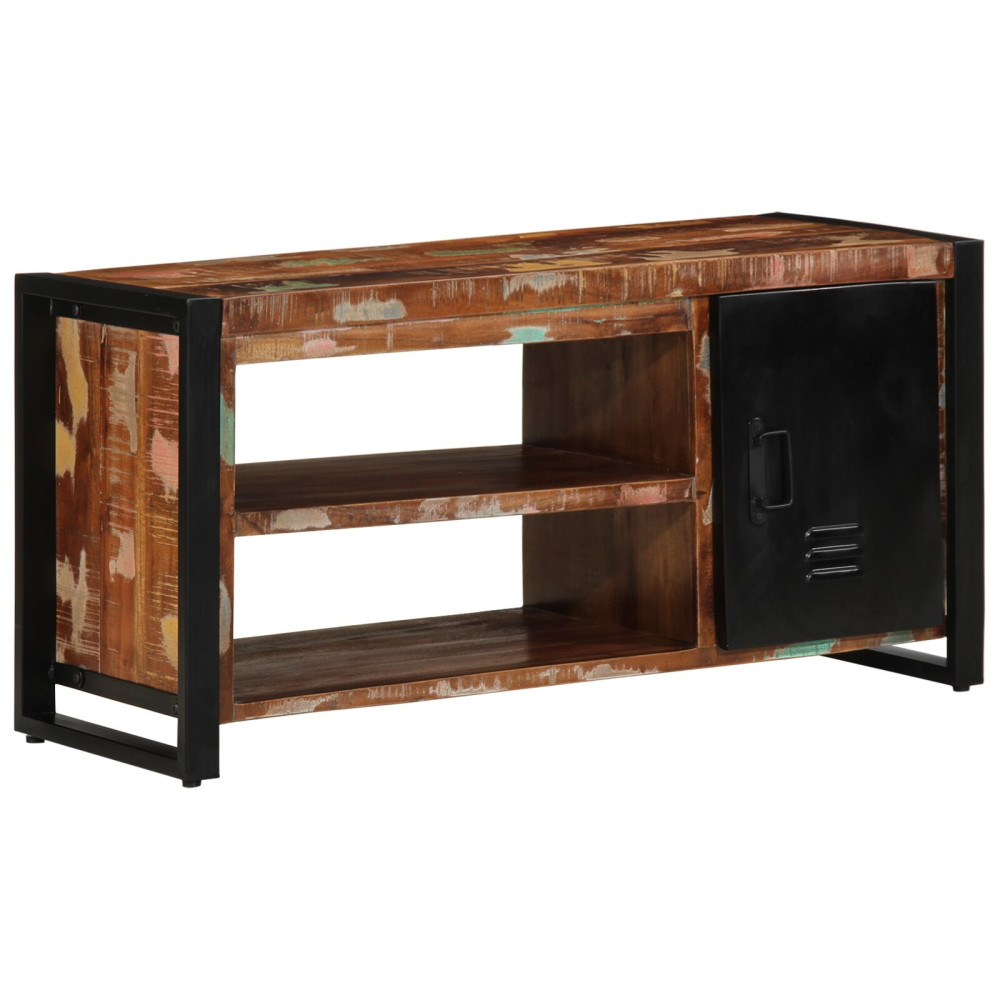 Produktbild för Skobänk Flerfärgsdesign 100 x 40 x 50 cm Massivt återvunnet trä