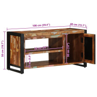 Produktbild för Skobänk Flerfärgsdesign 100 x 40 x 50 cm Massivt återvunnet trä