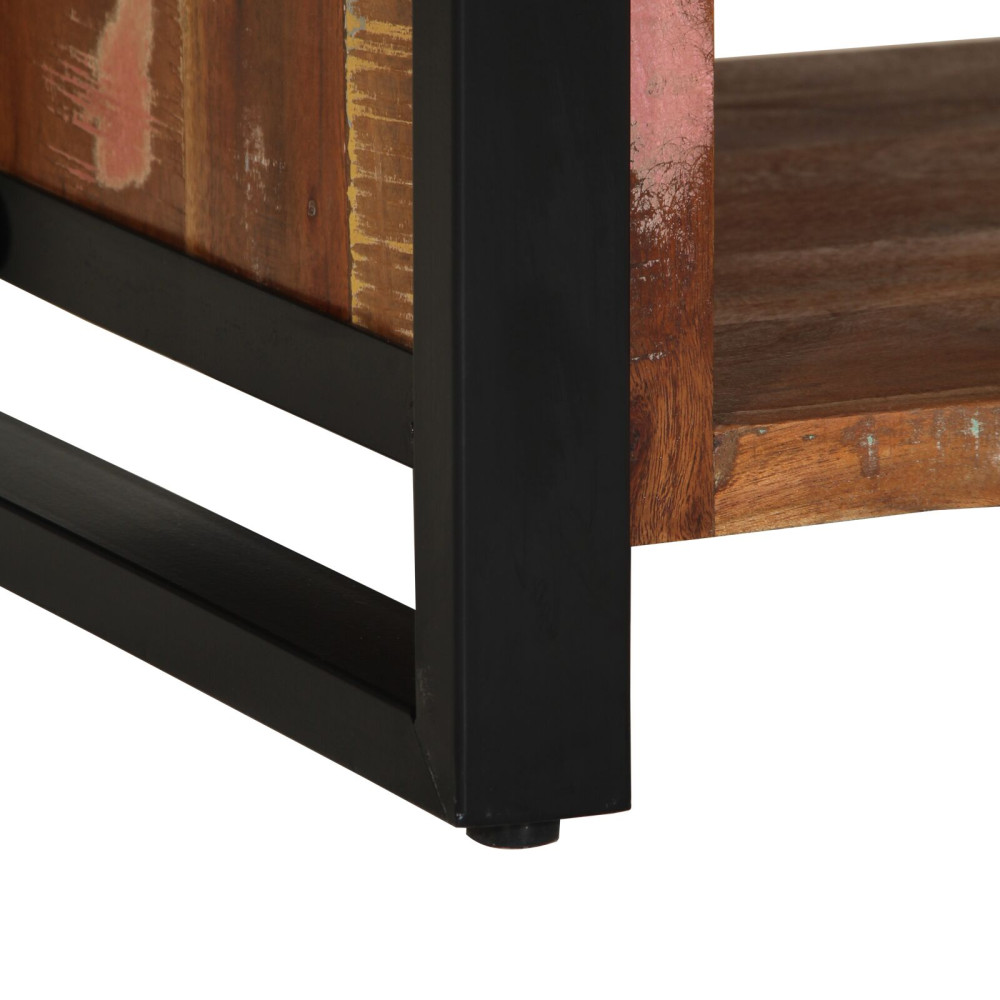 Produktbild för Skobänk Flerfärgsdesign 100 x 40 x 50 cm Massivt återvunnet trä
