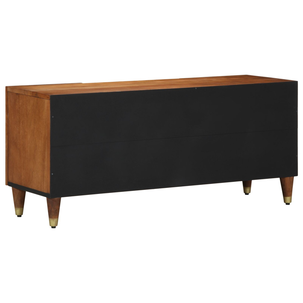 Produktbild för TV-skåp med hylla Honung brun 105 x 33 x 46 cm Massivt mangoträ