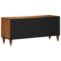 Produktbild för TV-skåp med hylla Honung brun 105 x 33 x 46 cm Massivt mangoträ