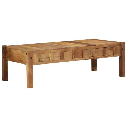 vidaXL Kaffeebord med låda Brun 110 x 54 x 35 cm Solid återvunnen trä