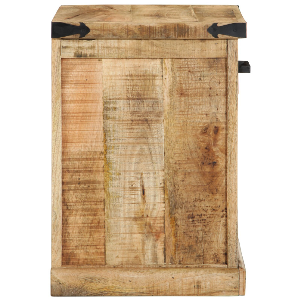 Produktbild för bänk med låda med lagring Brun 110 x 35 x 50 cm Rå mango