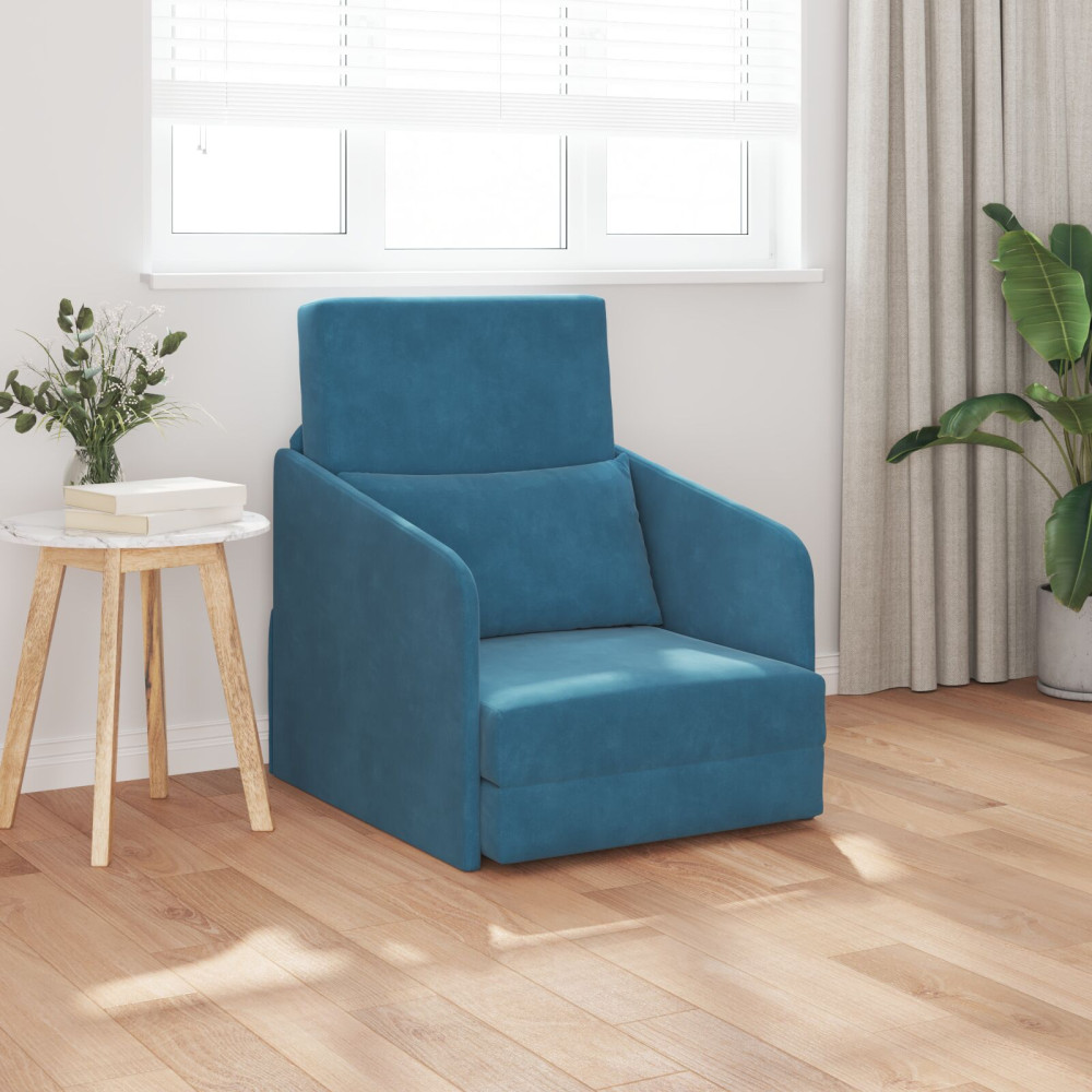 Produktbild för Soffsäng Blå 65 x 80 x 83 cm Sammet
