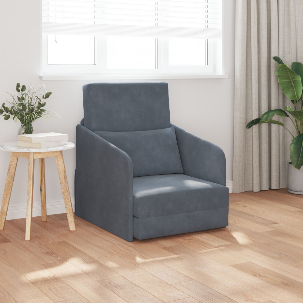 Produktbild för Soffsäng Mörkgrå 65 x 80 x 83 cm Sammet