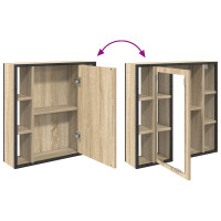 Produktbild för Spegelskåp med hylla Sonoma-ek 60 x 16 x 60 cm Konstruerat trä