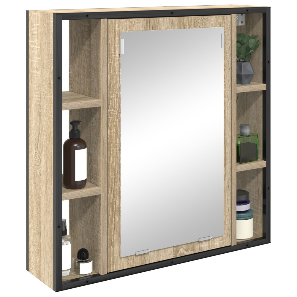 Produktbild för Spegelskåp med hylla Sonoma-ek 60 x 16 x 60 cm Konstruerat trä