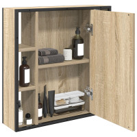 Produktbild för Spegelskåp med hylla Sonoma-ek 60 x 16 x 60 cm Konstruerat trä