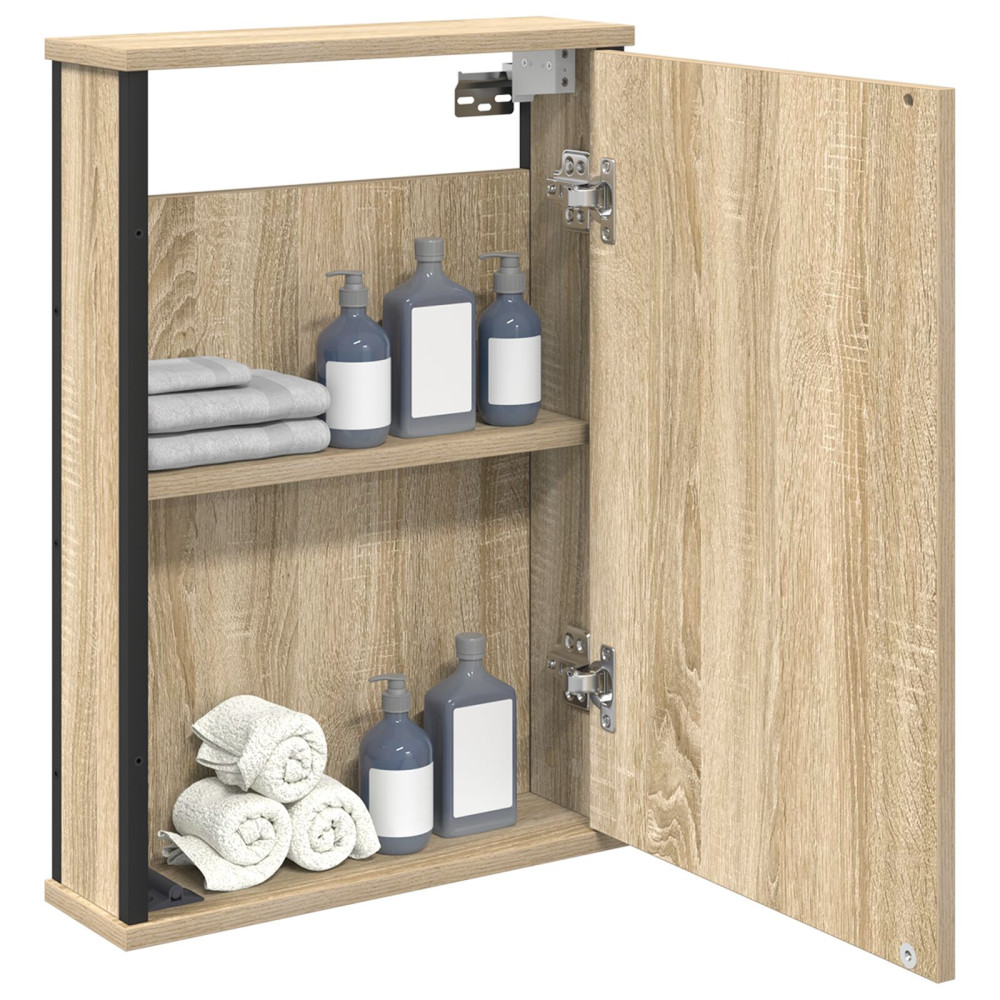 Produktbild för Spegelskåp med hylla Sonoma-ek 42 x 12 x 60 cm Konstruerat trä