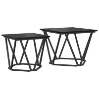 Produktbild för Sidobordsset 2 pcs Svart ek 50 x 50 x 40 cm