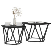Produktbild för Sidobordsset 2 pcs Svart ek 50 x 50 x 40 cm
