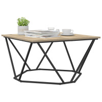 Produktbild för Kaffeebord Sonoma-ek 80 x 80 x 45 cm Konstruerat trä och stål