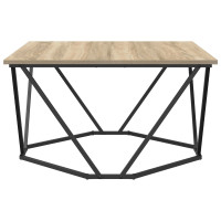 Produktbild för Kaffeebord Sonoma-ek 80 x 80 x 45 cm Konstruerat trä och stål