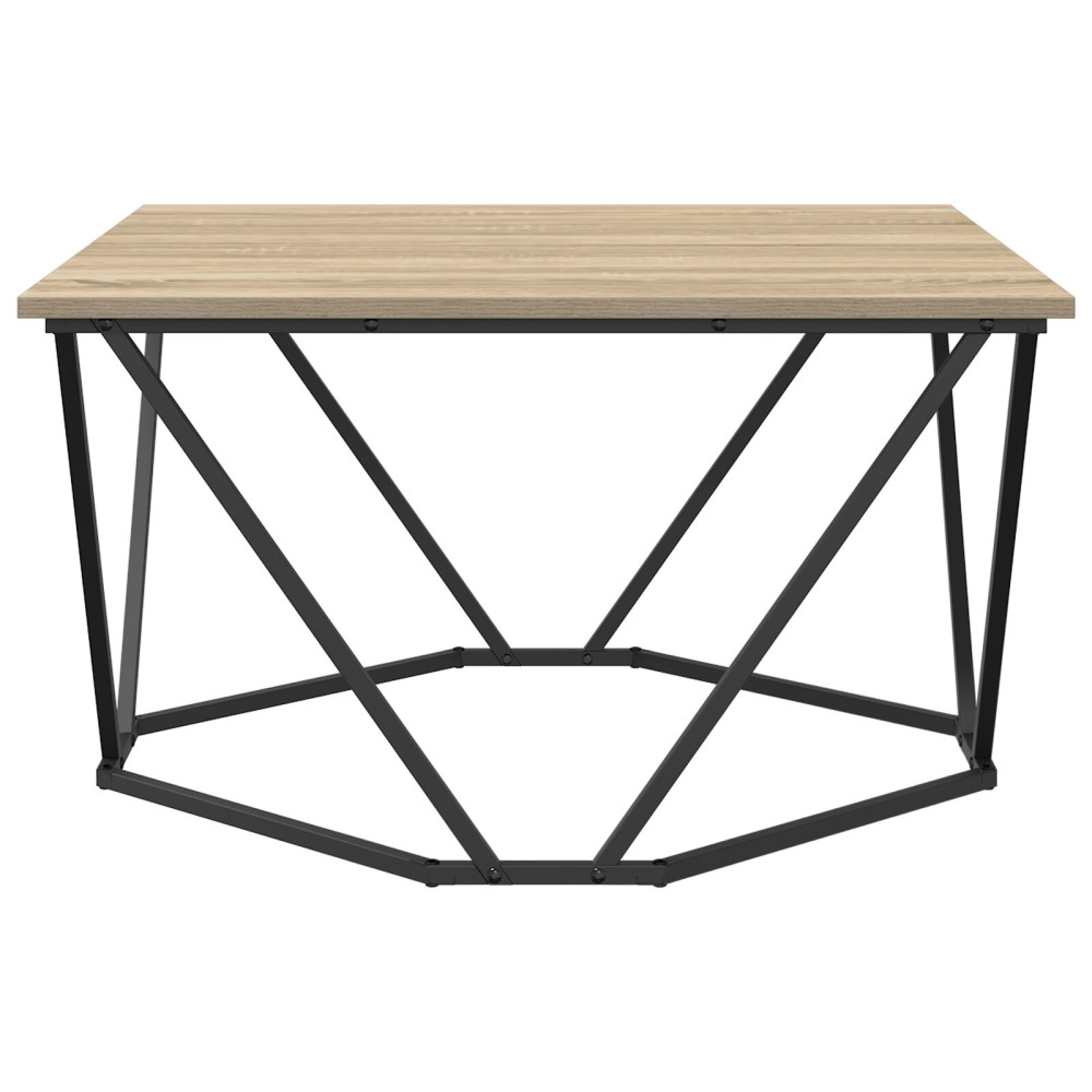 Produktbild för Kaffeebord Sonoma-ek 80 x 80 x 45 cm Konstruerat trä och stål