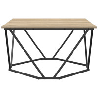 Produktbild för Kaffeebord Sonoma-ek 80 x 80 x 45 cm Konstruerat trä och stål