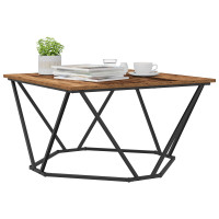 Produktbild för Kaffeebord Gammalt trä 80 x 80 x 45 cm Konstruerat trä och stål
