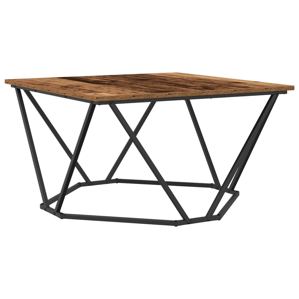 Produktbild för Kaffeebord Gammalt trä 80 x 80 x 45 cm Konstruerat trä och stål