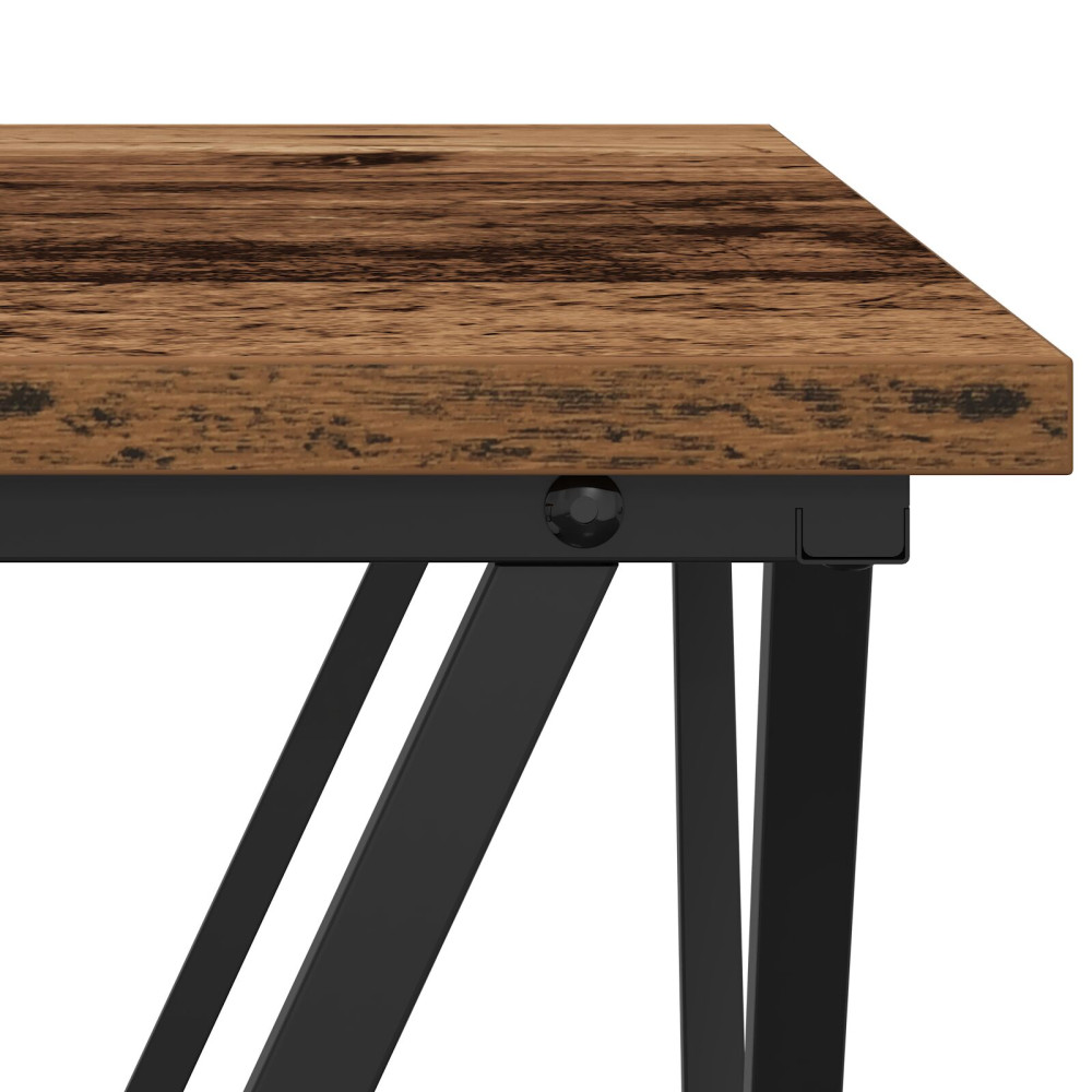 Produktbild för Kaffeebord Gammalt trä 80 x 80 x 45 cm Konstruerat trä och stål