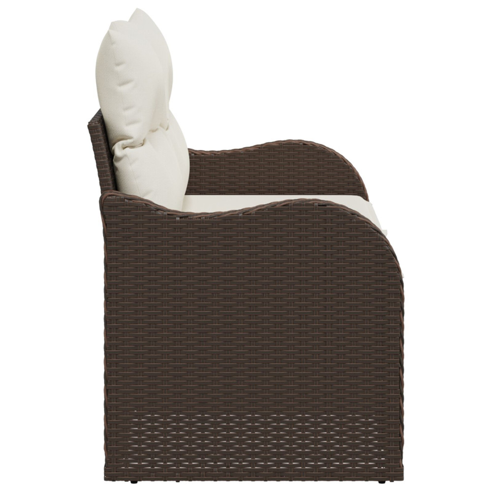 Produktbild för Trädgårdsoffa med kudde Brun 121 x 62 x 69cm konstrotting