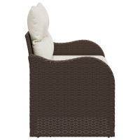 Produktbild för Trädgårdsoffa med kudde Brun 121 x 62 x 69cm konstrotting