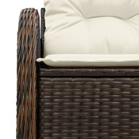 Produktbild för Trädgårdsoffa med kudde Brun 121 x 62 x 69cm konstrotting