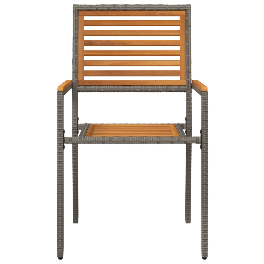 Produktbild för Trädgårds stapelbara stolar 2 pcs Brun och Grå 54 x 56 x 90 cm