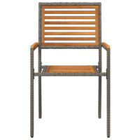 Produktbild för Trädgårds stapelbara stolar 2 pcs Brun och Grå 54 x 56 x 90 cm