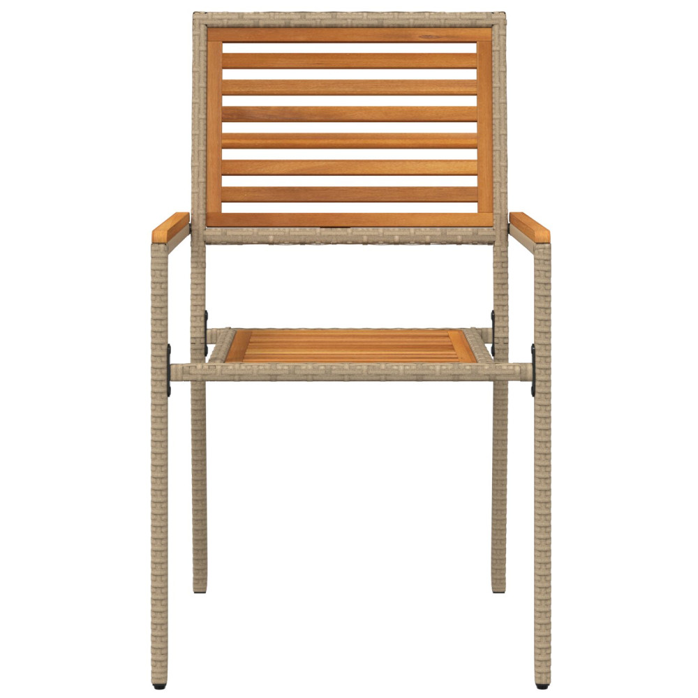 Produktbild för Trädgårds stapelbara stolar 2 pcs Brun och beige