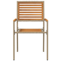 Produktbild för Trädgårds stapelbara stolar 2 pcs Brun och beige