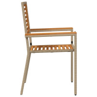 Produktbild för Trädgårds stapelbara stolar 2 pcs Brun och beige
