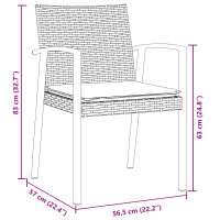 Produktbild för Trädgårdsmöbelset 5 pcs Svart och Grå PE Rattan