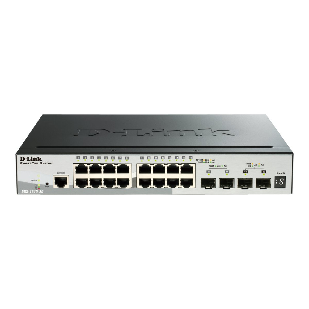 Produktbild för D-Link DGS 1510-20 - switch - 20 portar - smart - rackmonterbar