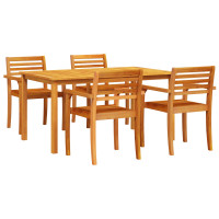 Produktbild för Trädgårdsmöbelset 5 pcs Brun Massivt Akaciaträ