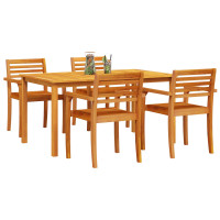 Produktbild för Trädgårdsmöbelset 5 pcs Brun Massivt Akaciaträ