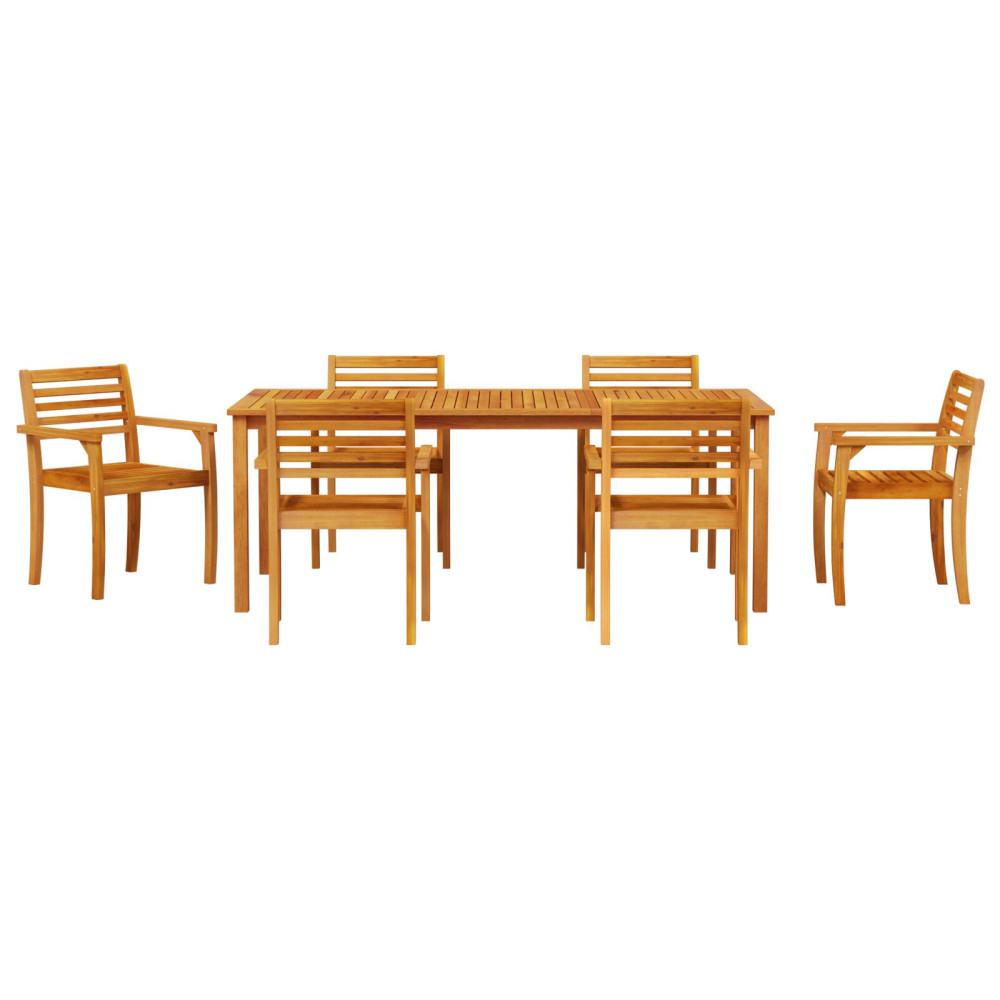 Produktbild för Trädgårdsmöbelset 9 pcs Brun Massivt Akaciaträ