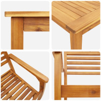 Produktbild för Trädgårdsmöbelset 3 pcs Brun Massivt Akaciaträ