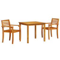 Produktbild för Trädgårdsmöbelset 3 pcs Brun Massivt Akaciaträ