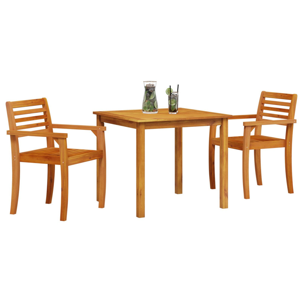 Produktbild för Trädgårdsmöbelset 3 pcs Brun Massivt Akaciaträ