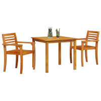 Produktbild för Trädgårdsmöbelset 3 pcs Brun Massivt Akaciaträ