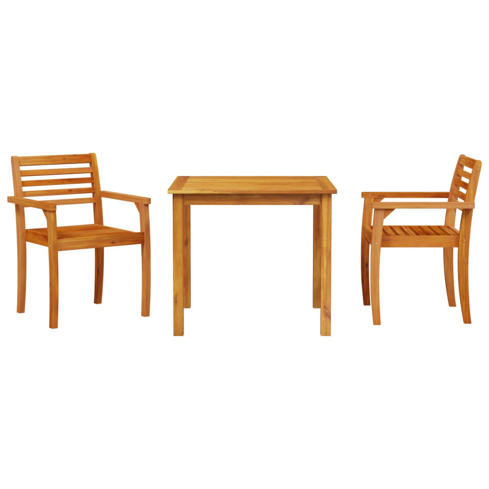 Produktbild för Trädgårdsmöbelset 3 pcs Brun Massivt Akaciaträ