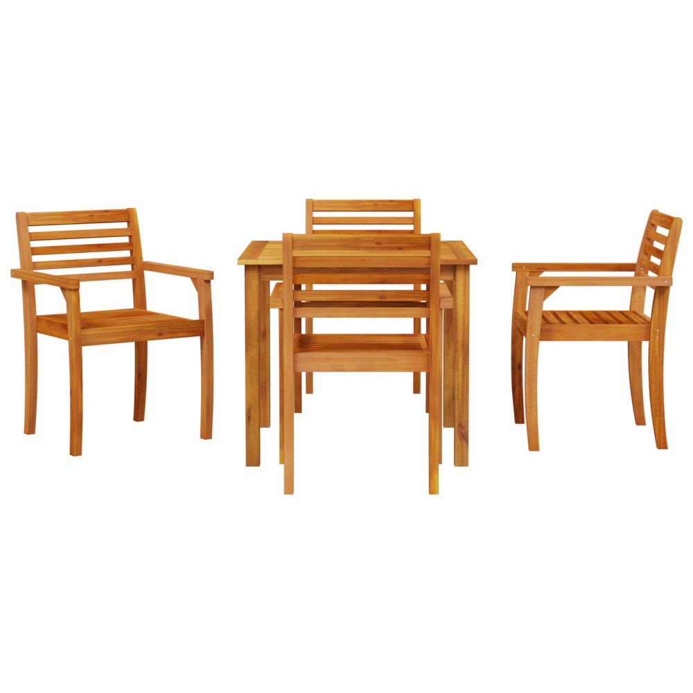 Produktbild för Trädgårdsmöbelset 5 pcs Brun Massivt Akaciaträ